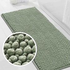 Sage Green Bathroom Rugs Chenille Bath Rugs for Bathroom Runner Rug - Non Sli...