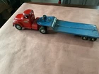 VINTAGE Tonka Toy red cab and blue flatbed pressed steel truck