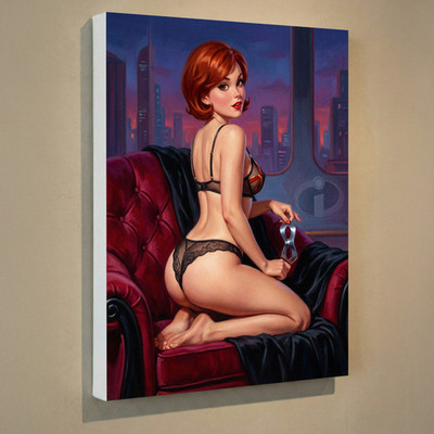 Elastigirl Helen Parr Canvas UV Print 12x16- Vintage Retro Pin-Up Wall Art Decor