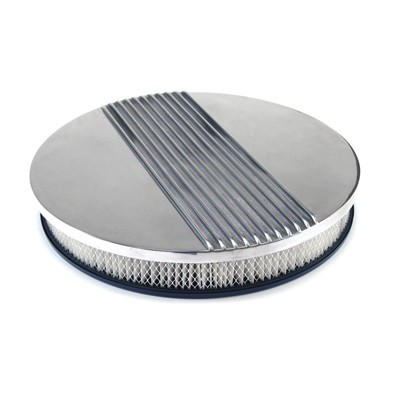 C5ZZ-9600-AFK Scott Drake 14" Polished Aluminum Finned Air Cleaner Assembly