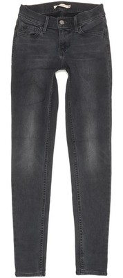 Levi's 710 Super Damen Anthrazit Skinny Slim Stretch Jeans W25 L30 (96813)