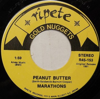 Marathons - Peanut Butter / This Time - Used Vinyl Record 7 - C8100z