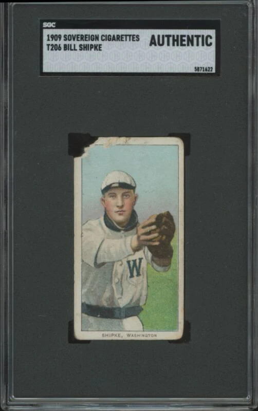 1909 T206 BILL SHIPKE POOR SOVEREIGN 150 SGC A BASEBALL WASHINGTON SENATORS