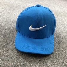 Nike Hat Cap Fitted Mens Large Blue Perforated Stretch Sports Breathable Golf