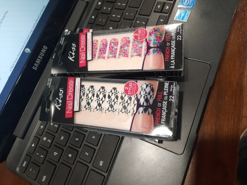 4 KISS NAIL DRESS STRIPS Assorted French Or Full - Spring - Summer - Picture 5 of 7