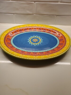 Certified International Ceramic Nancy Green Oval Platter Fruit  16'' x 12 
