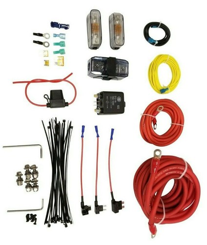airslamit Dual Air Compressor Wire Kit Air Ride Suspension Install Kit Fits Many - Picture 3 of 24