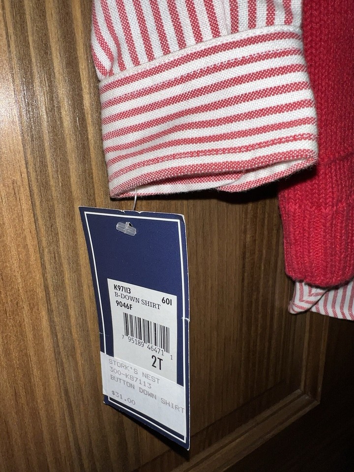 NEW Kitestrings Red Blue Sweater Vest Set & Blue Pants Toddler Size 24