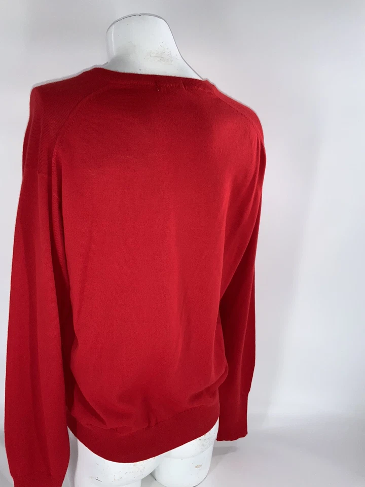 Suéter Lacoste Alligator Cuello en V L Hombres Rojo Acrílico Lana Md Brasil LNWOT YGI E3-1 Foto 4 de 4