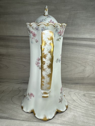 Haviland & Co. LIMOGES Rosa Blu Orchidea Cioccolato Caffettiera Teiera Made France - Foto 4 di 19