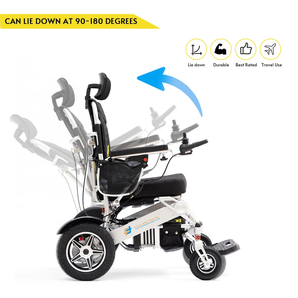 Fold And Travel Manual Recline Electric Lightweight Power Wheelchair - Image 3 of 4
