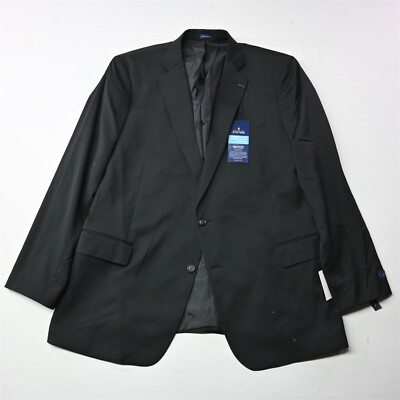 NEW Stafford 50L Black Cool Max Wool Classic Mens Suit Blazer Sport Coat Jacket