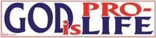 God is Pro-Life Pro-Life Bumper Sticker