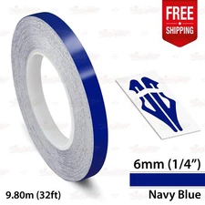 NAVY BLUE 1/4" 6mm Roll PIN STRIPE Car Striping Line TAPE Decal Vinyl Sticker