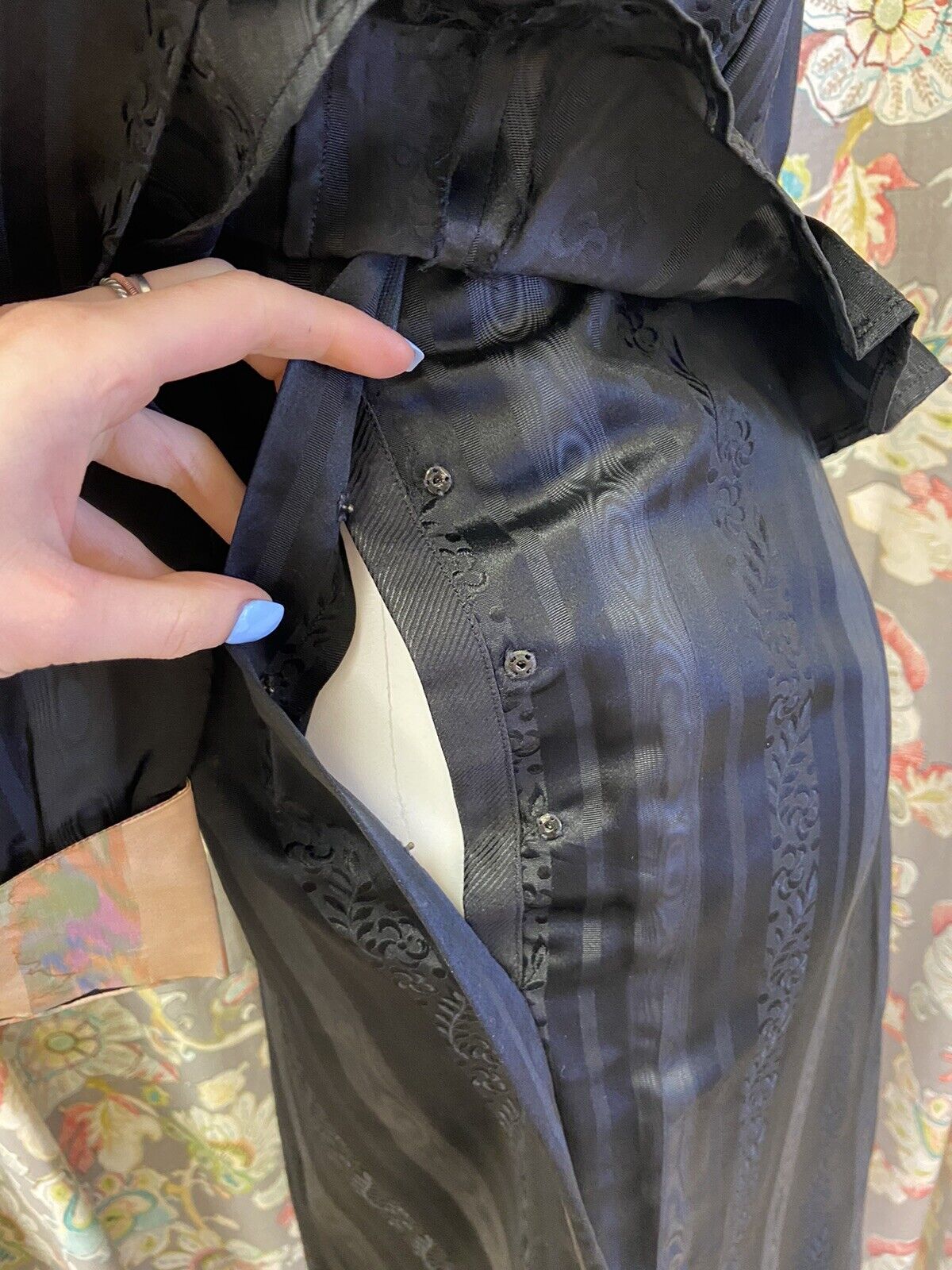 1920s Vintage Antique silk Black Skirt and Blouse… - image 7