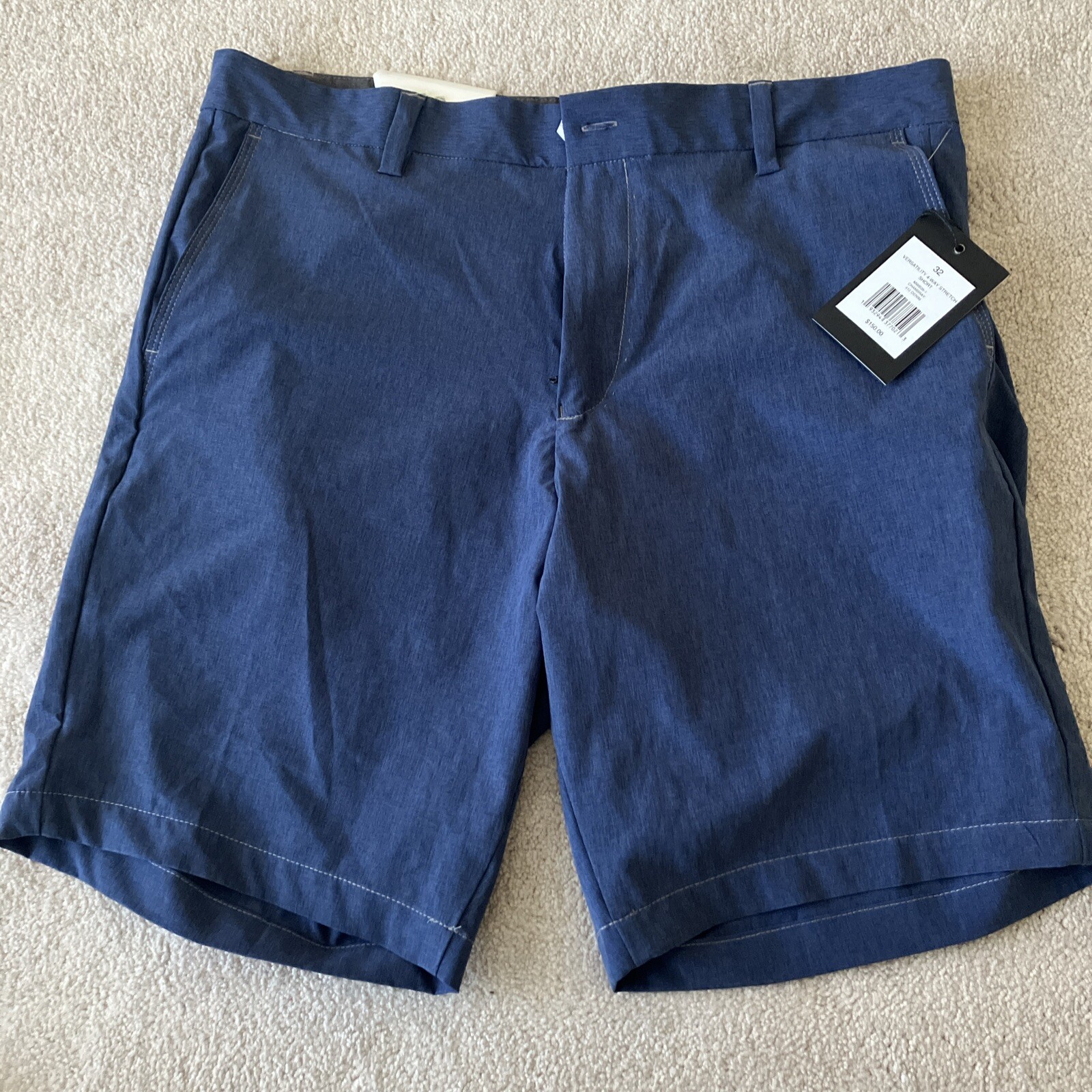 Mens Onia Versatility Stretch Shorts Blue New Size 32 $150 MSRP