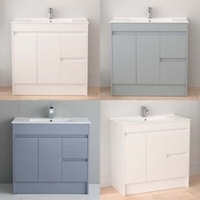 900mm Bathroom Vanity Unit With Basin Sink Floor Standing Cabinet Waterproof PVC