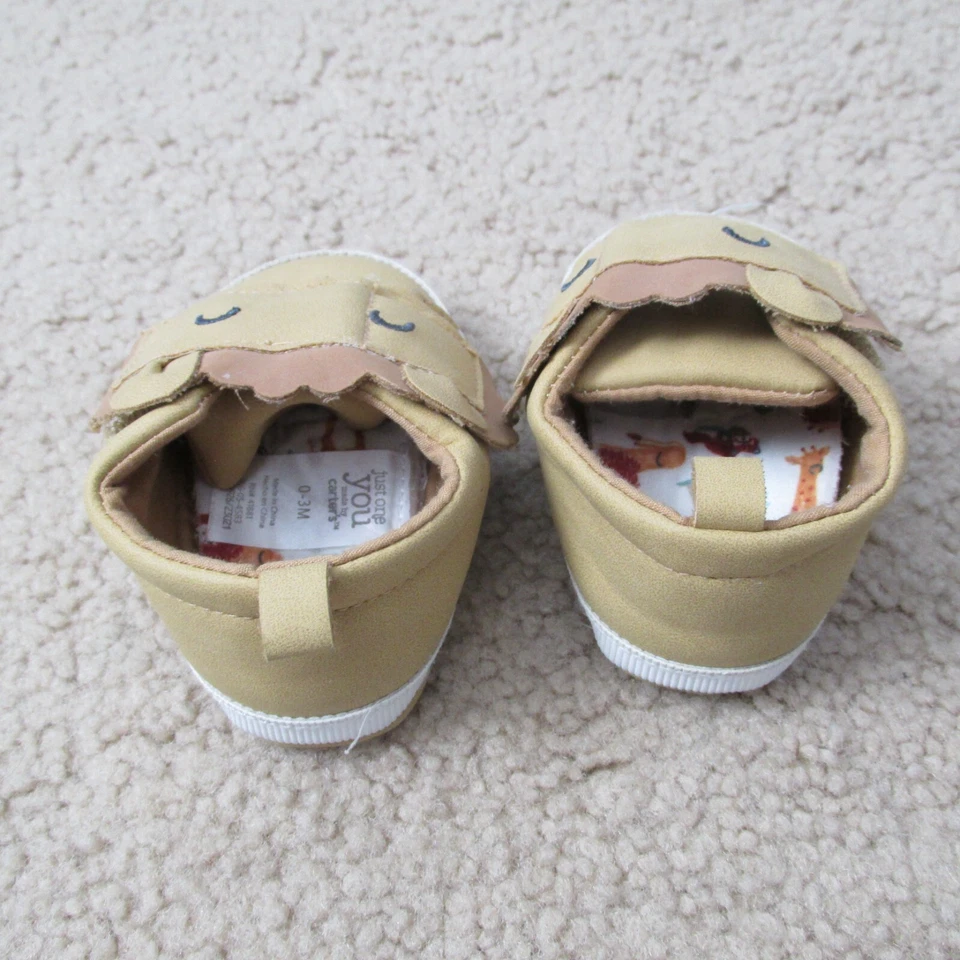 Carters Just One You Sneaker Tennis Shoes Unisex 0-3M Tan Brown Pullover Straps - Image 4 of 4
