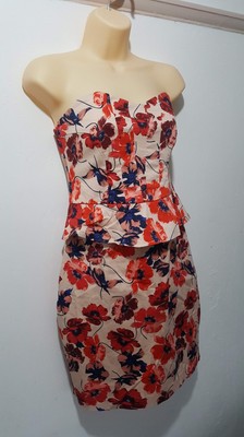 oasis red floral dress