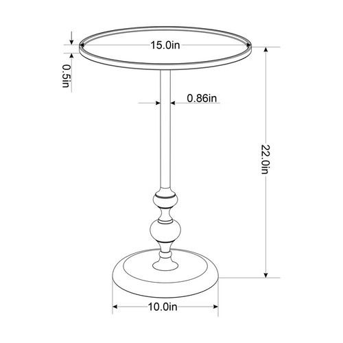Londonberry Turned Metal Accent Table Black - Threshold™ - Large - Pre-Owned - Picture 6 of 6