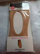 WOMEN'S NYLON NO SHOW HIDDEN SOCKS LINER Beige 3 PAIR