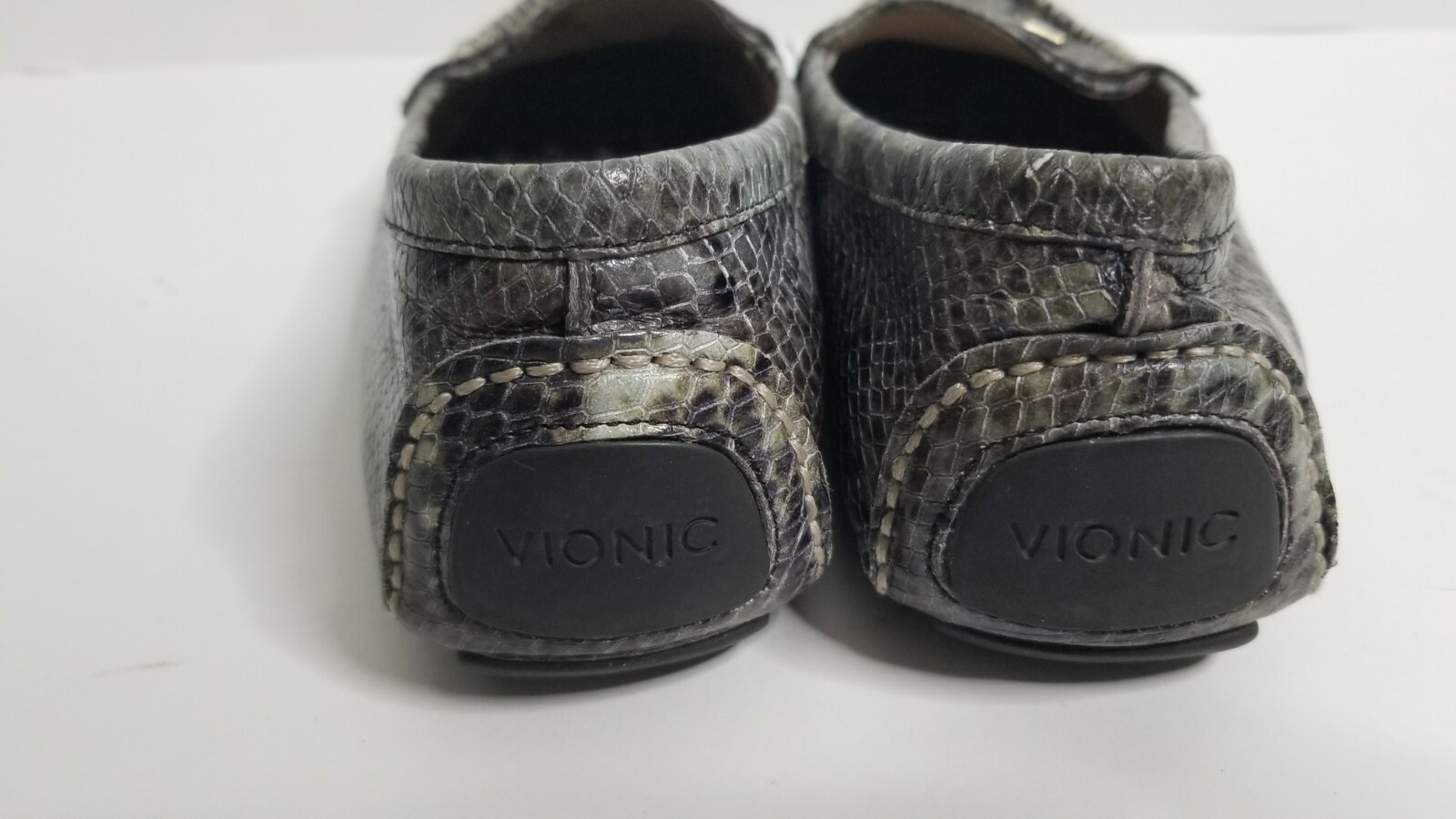 Vionic Python Snake Print Leather Slip-On Loafers… - image 7