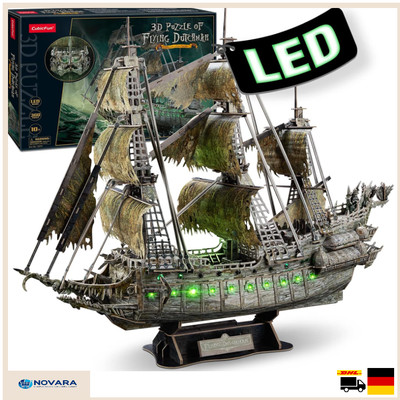 Kunsthandwerksgroßes 3D-Puzzle-Modellschiff mit LED-Lichteffekt