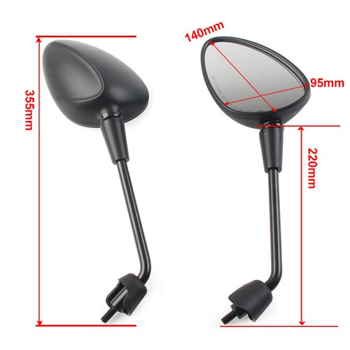 Rearview Side Mirrors Fit Piaagio / Vespa Sprint 50 / 125 / 150 cc 2T/4T Black - Picture 2 of 11