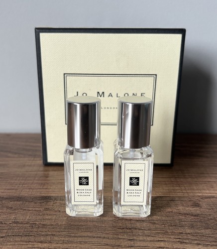 JO MALONE LONDON WOOD SAGE & SEA SALT COLOGNE X 2 GLASS SPRAY BOTTLES 9ML