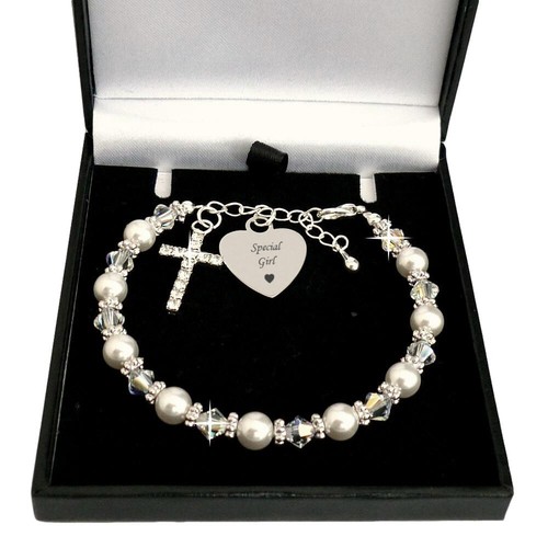 Personalised Bracelet for First Communion, ANY Engraving. Baptism, Christening - Picture 12 of 21