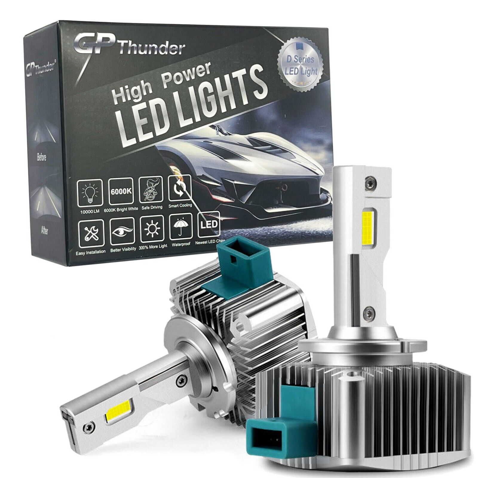 D3S/D3R LED Headlight Bulbs 120w 24000lm High Low Beam Xenon HID