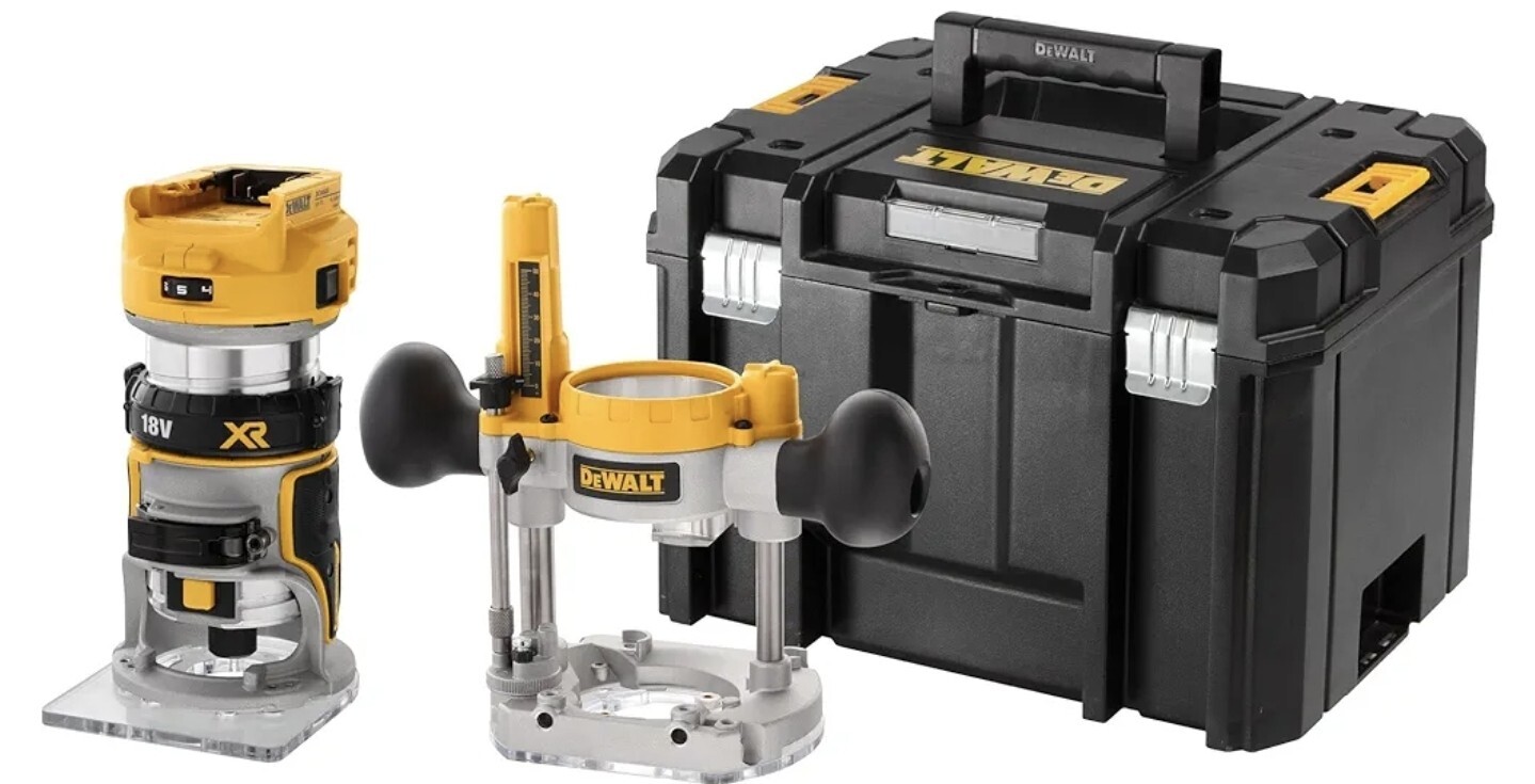 DEWALT DCW604NT-XJ Router in TSTAK Kitbox Box, 18V XR Brushless 8mm (1/4""), Bare