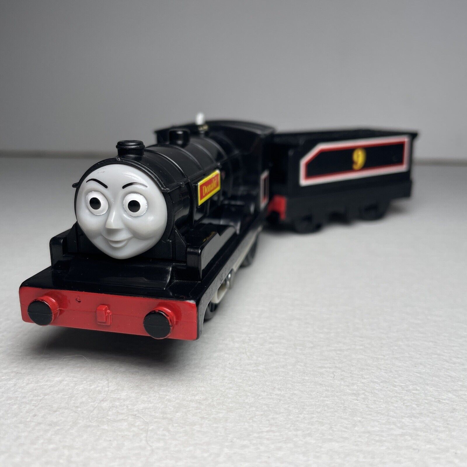 2012 Thomas & Friends #9 Donald & Tender Black Motorized Trackmaster Train Works