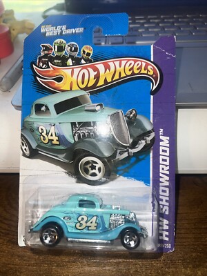 Hot Wheels '34 ford 3-window  showroom 189/250 American Turbo Worlds Best Driver