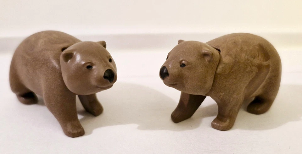 PLAYMOBIL LES 2 GROS WOMBAT MASRUPIAL ANIMAUX ANIMAL SAUVAGES SAVANE FORET - Photo 1/1