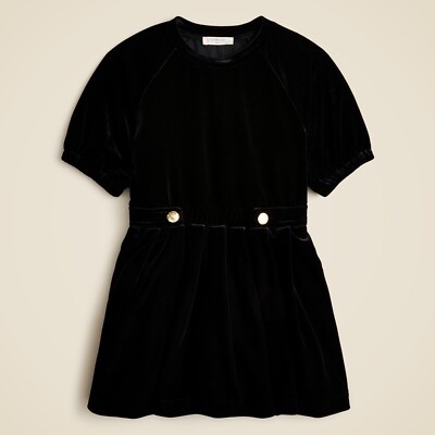 Crewcuts Velvet Dress Girls 12 Black Holiday Party Classic Fancy Girlhood NWT