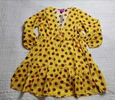 NEW WOMEN'S S M L J CREW X EDIE PARKER COVER UP BEACH DRESS IN STRAWBERRIES