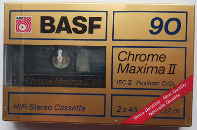 1 X BASF CHROME MAXIMA II 90 CASSETTE TAPE ORIGINALVERSIEGELT FACTORY SEALED