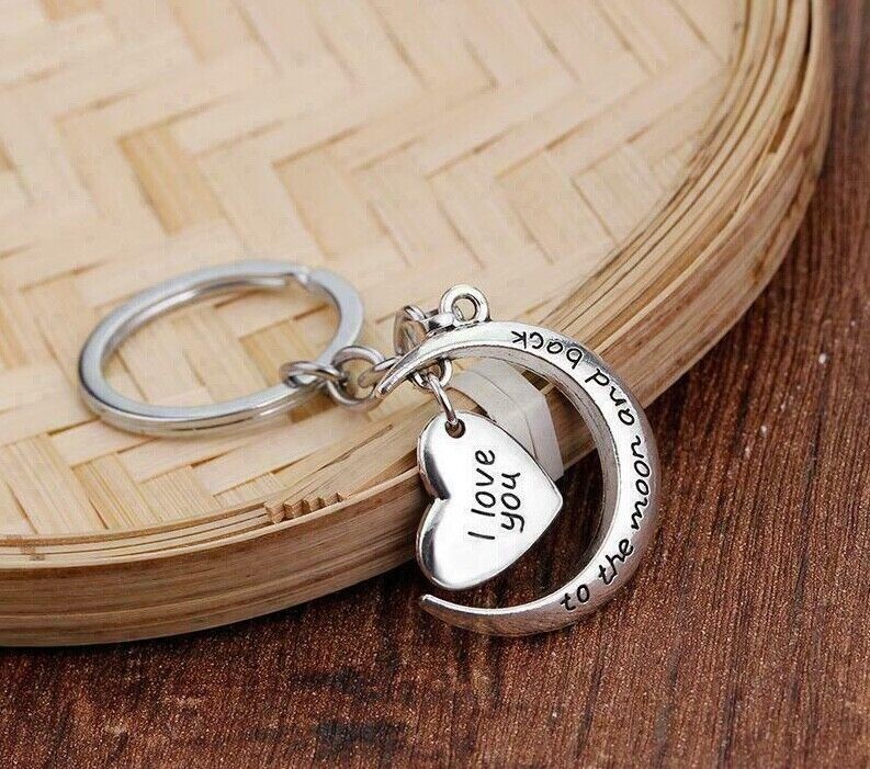 I Love You To The Moon Novelty Husband Keyring Boyfriend Mum