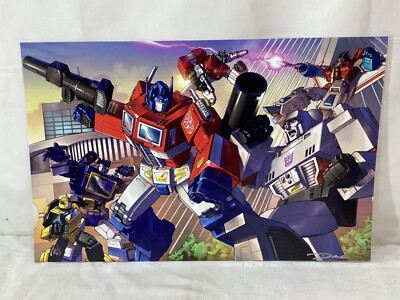 G1 Transformers Optimus Prime Fights Megatron Boston Battle Poster 11x17 Picture