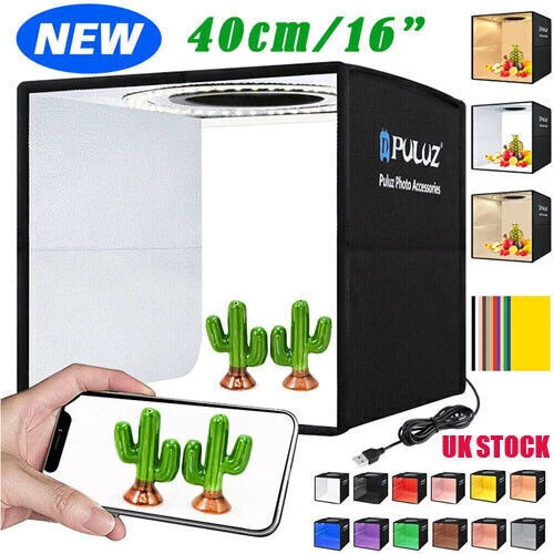 16" /10" PULUZ Portable LED Photo Light Box Tent Cube Studio Photography 25/40cm
