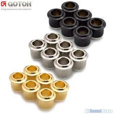(6) GOTOH 10mm to Vintage 1/4" Post Conversion Adapter Bushings for Guitar Tuner