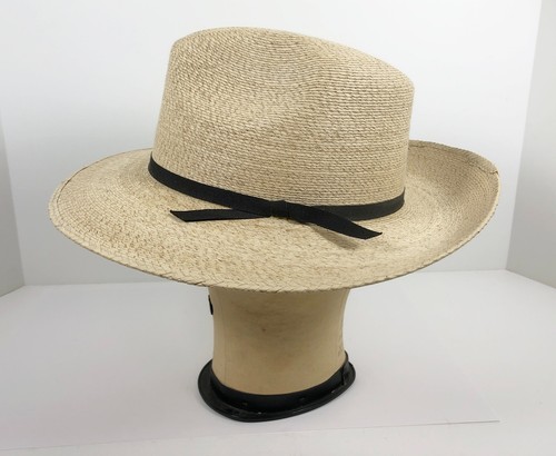 Vintage Sahuayo Legitimo Palmoro Panama Fedora Straw Hat Mexico Size 7 / 56