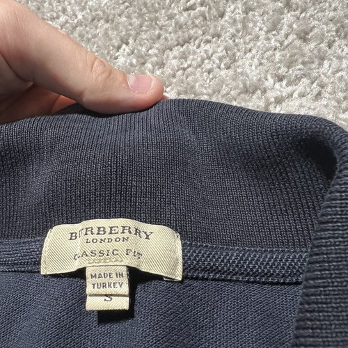 Burberry Classic Fit Black Nove Check Polo Shirt Mens Small *Stains - Picture 7 of 10