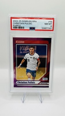 2024-25 Panini Donruss FIFA Christian Pulisic Purple #12/25 PSA 8 NM-MT LS316