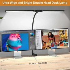 LED Desk Lamp with Clamp Double Head Desk Lamp with 360  Adjustable Gooseneck