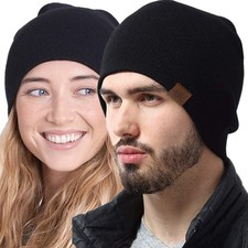 Unisex Winter Knitted Beanie Warm Fleece Fur Lined Sports Skull Cap