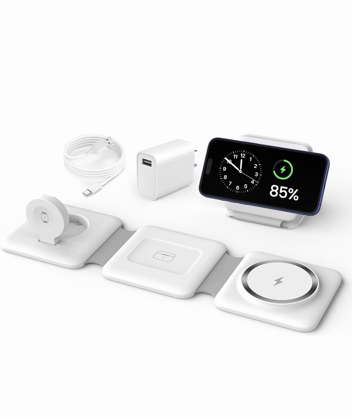 Charging Station For Apple Multiple Devices 3-in-1 Foldable Magnetic Wireless-image