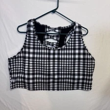 Beautiful Cato Live Well Active TOP 2X Pull Over Sleeveless Black & White - NWT