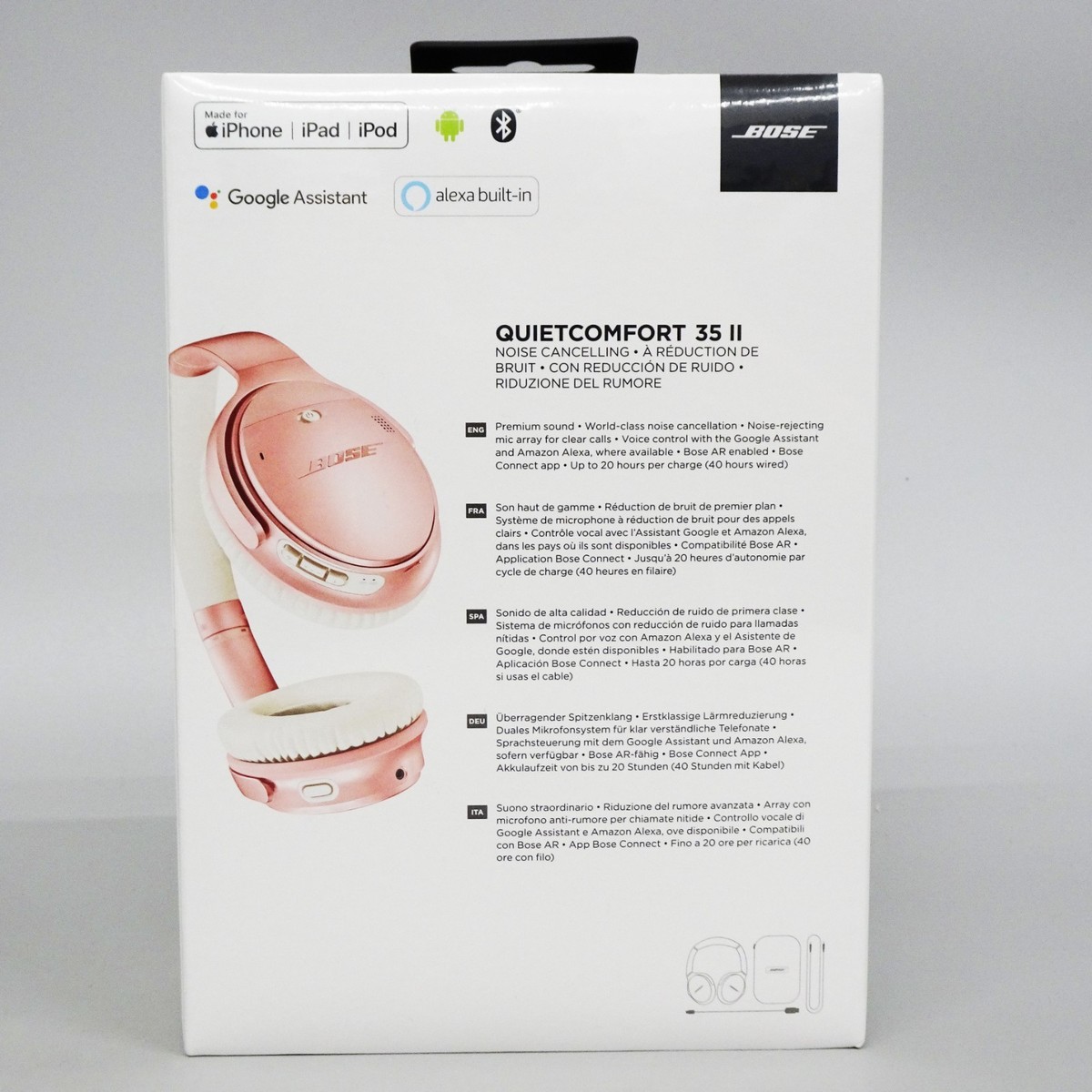 Bose QuietComfort 35 II Over the Ear Wireless Headphones - Rose